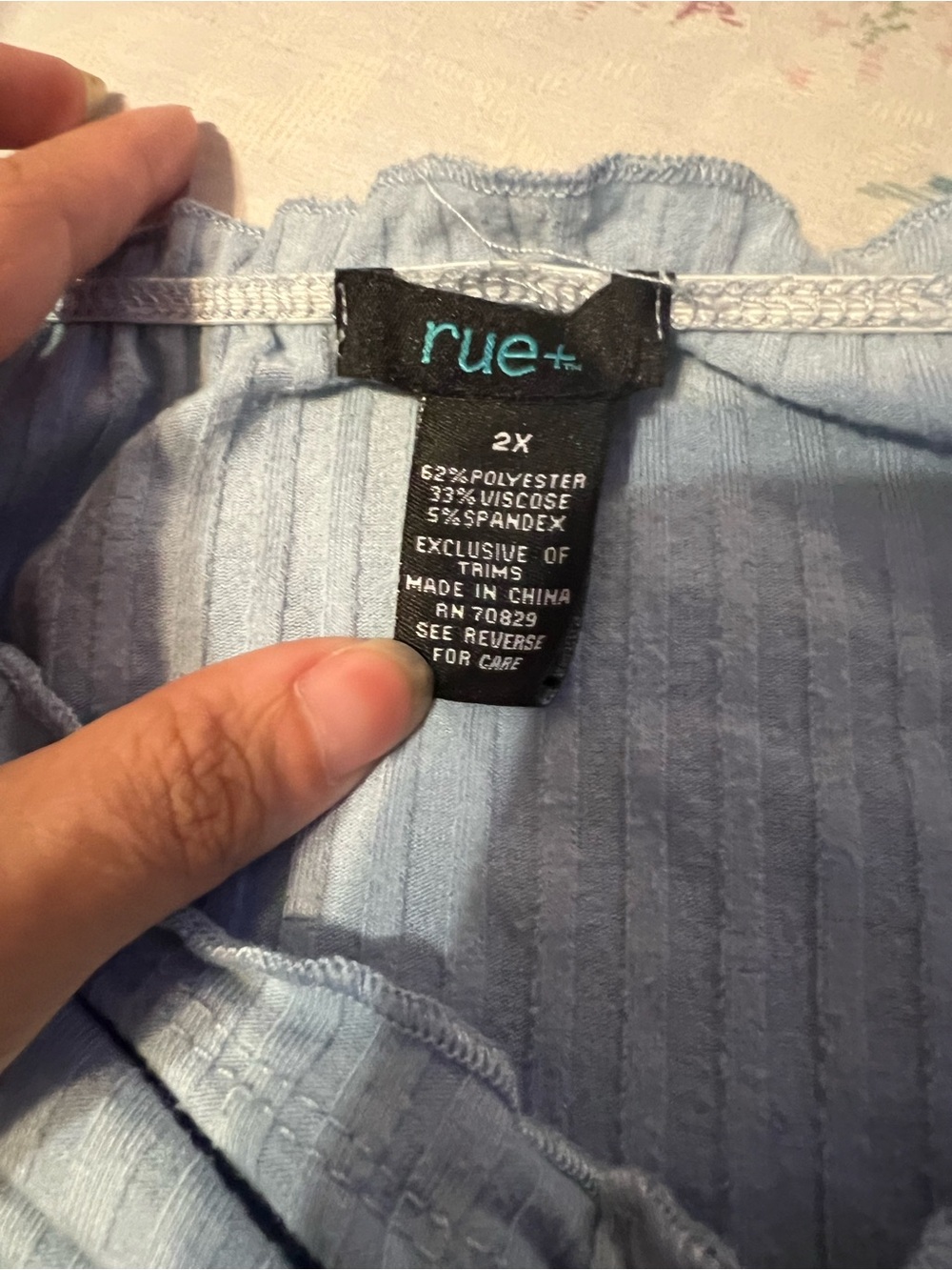 Rue21 Light Blue Ribbed Women’s Top (Rue+)